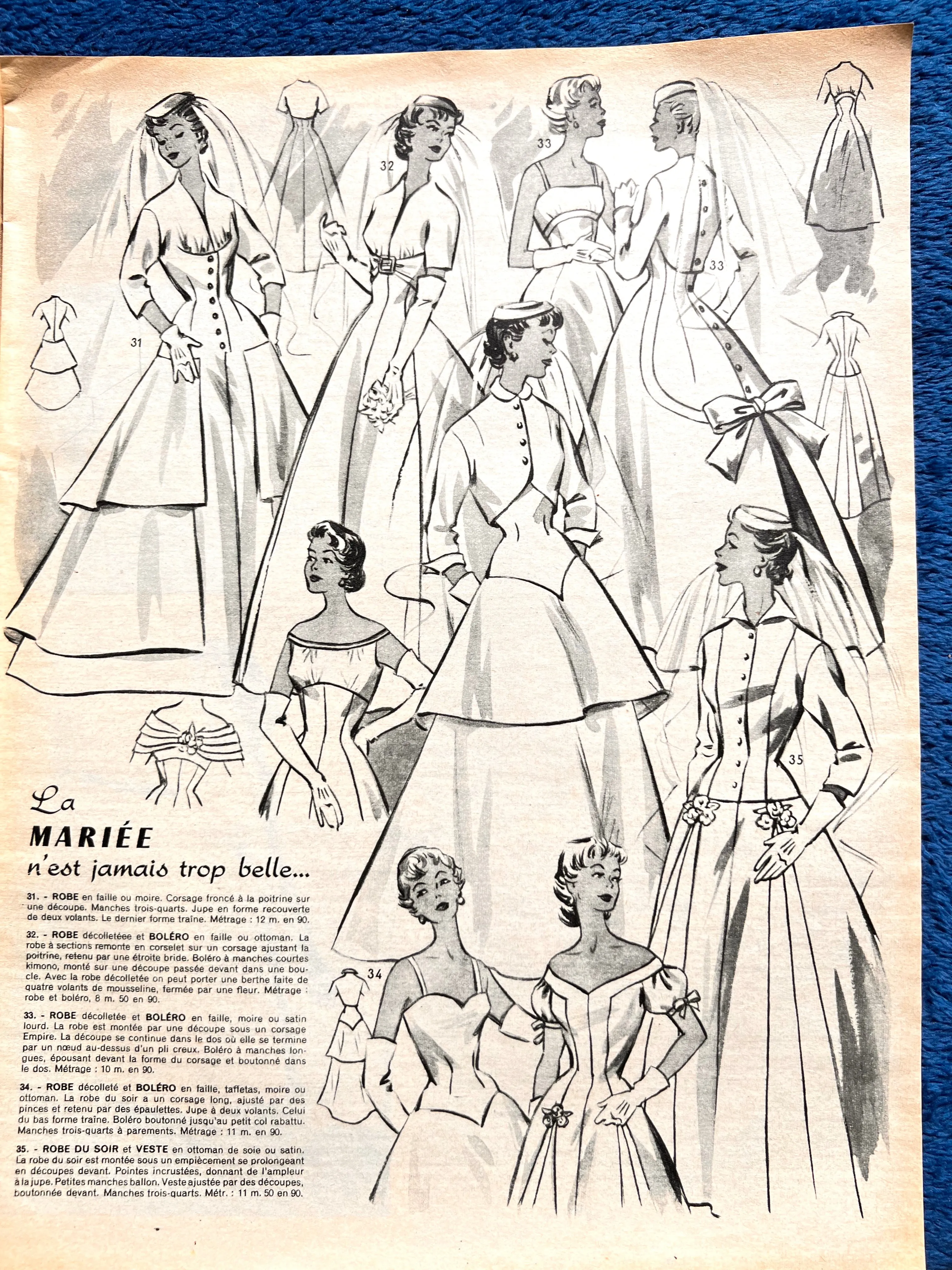 24th May 1956 French Magazine Votre Mode incl. Childs Clothes Pattern   Wedding Dresses