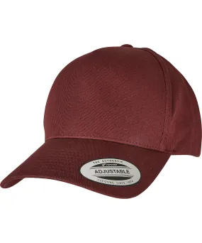 5-panel curved classic snapback (7707) | Burgundy