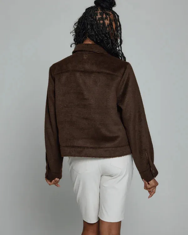 7Diamonds Harlow Brushed Overshirt Chocolate