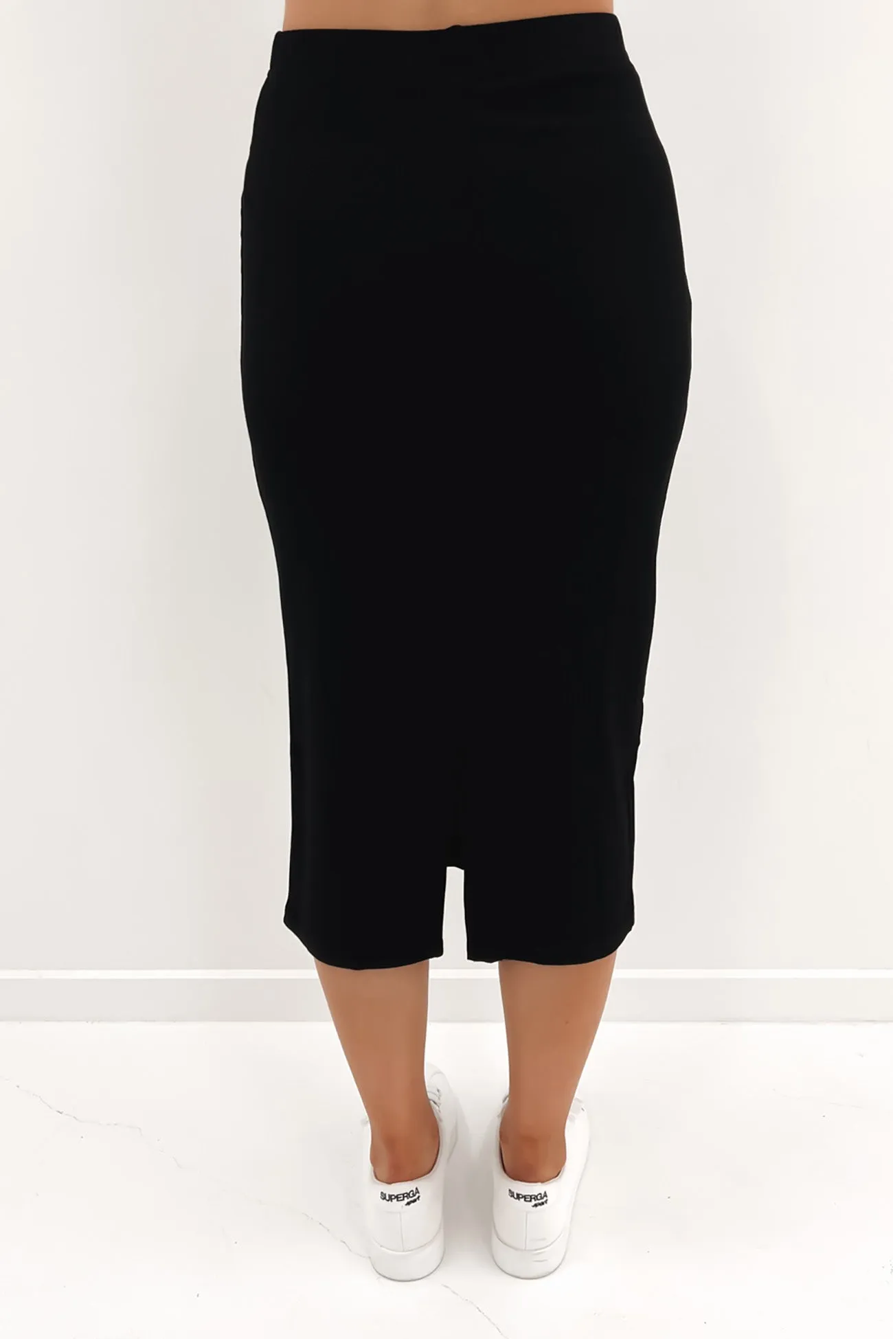 AAE Rib Midi Skirt Black