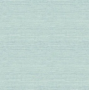 Agave Aqua Faux Grasscloth Wallpaper