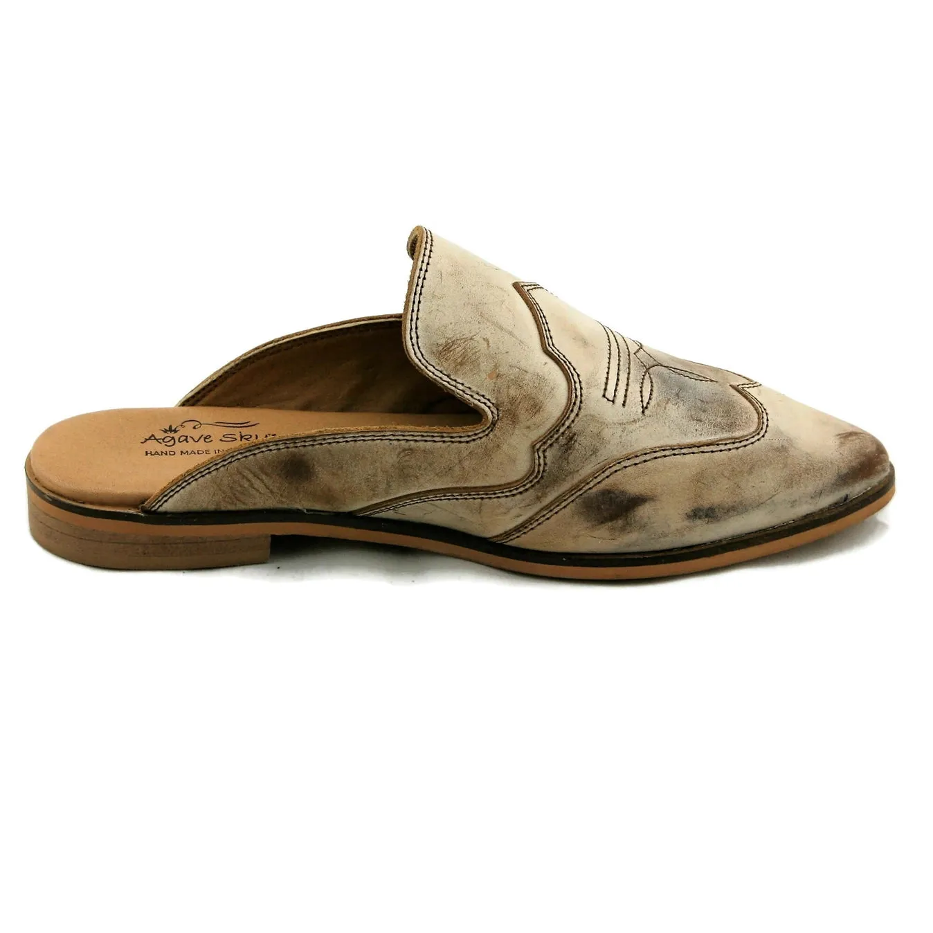 Agave Sky Women's Adaire Flat Classic Mule in Old Waxy Camel