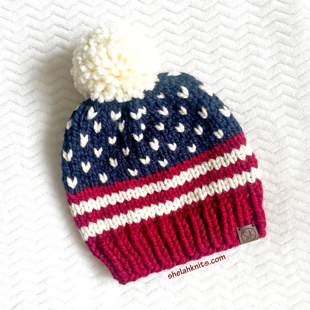 Americana Knit Beanies | Patriotic Hats | Multiple Sizes