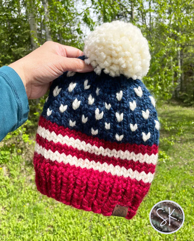 Americana Knit Beanies | Patriotic Hats | Multiple Sizes