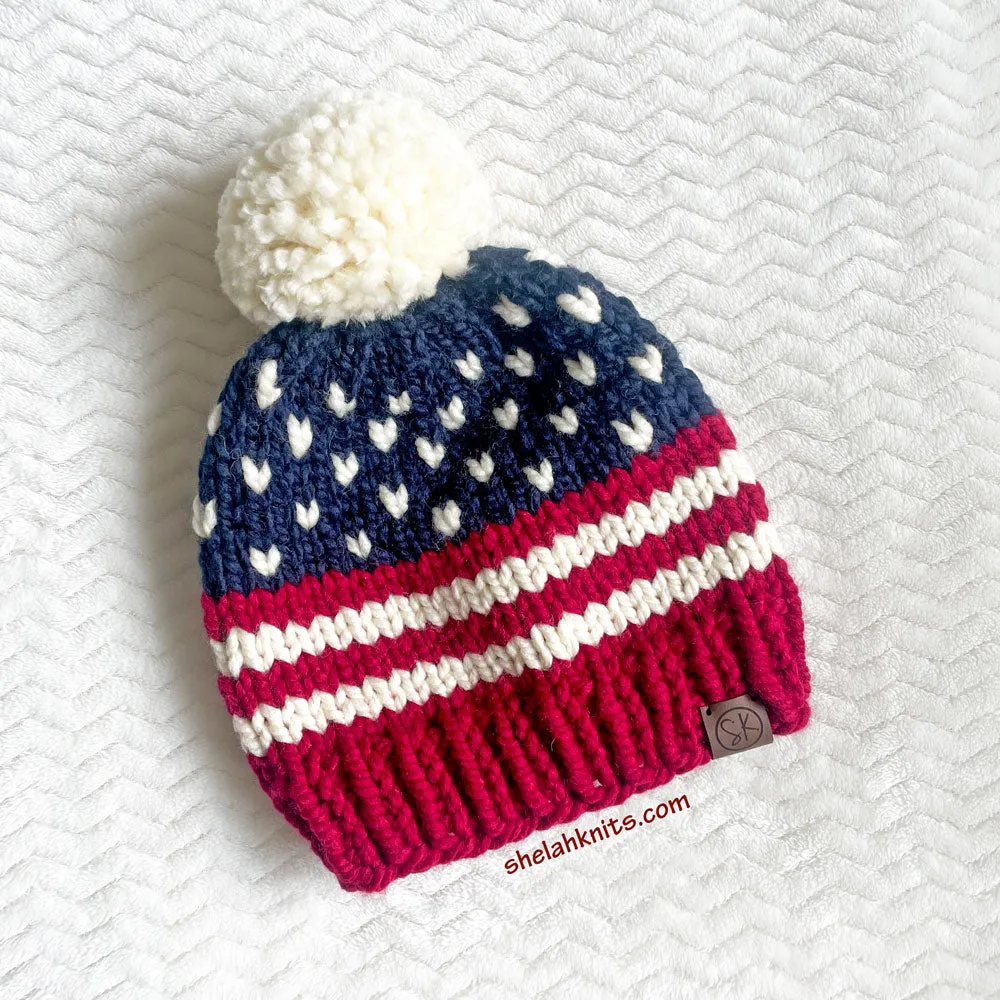 Americana Knit Beanies | Patriotic Hats | Multiple Sizes