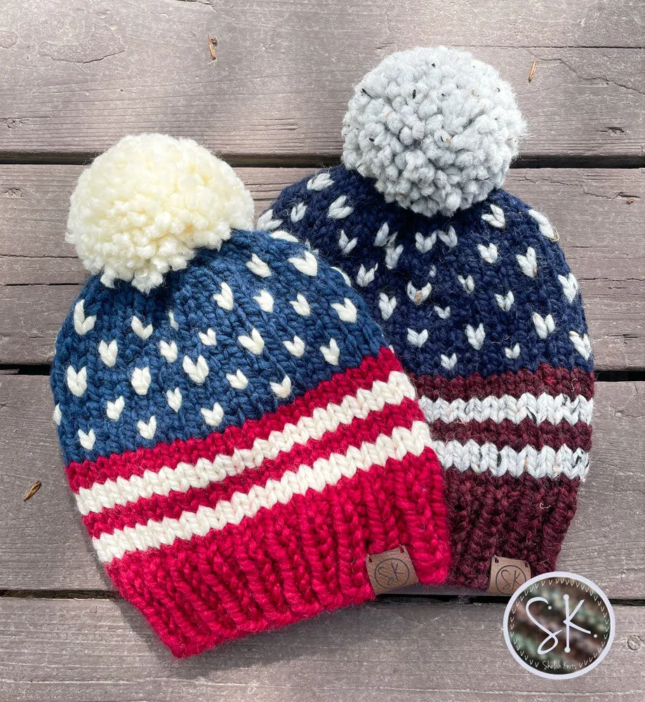 Americana Knit Beanies | Patriotic Hats | Multiple Sizes