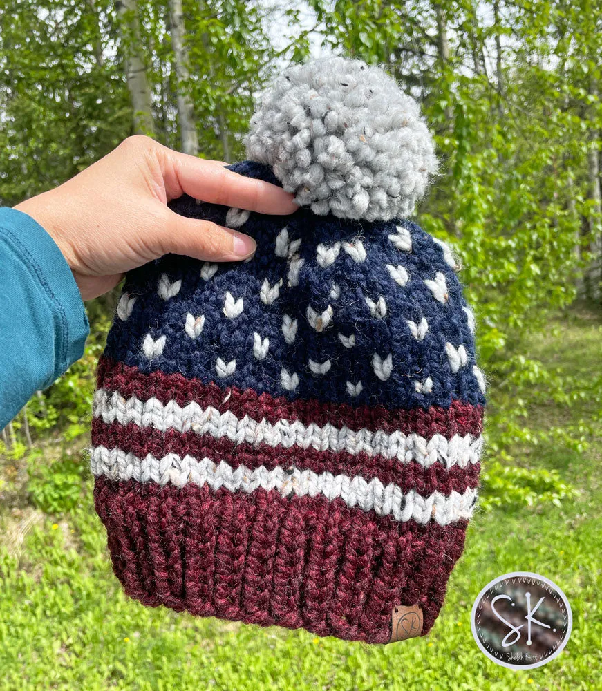 Americana Knit Beanies | Patriotic Hats | Multiple Sizes