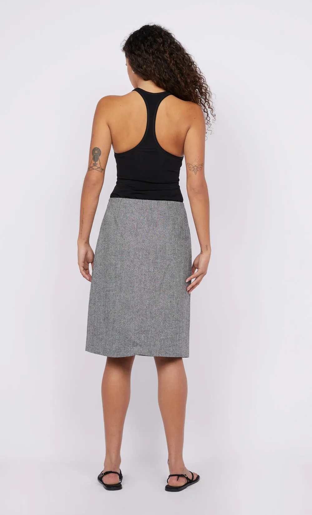 AYEN MIDI SKORT - CHARCOAL