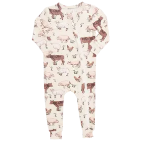 Baby Bamboo Zip Romper PJ - Farm Life *LAST ONE - 12/18m*