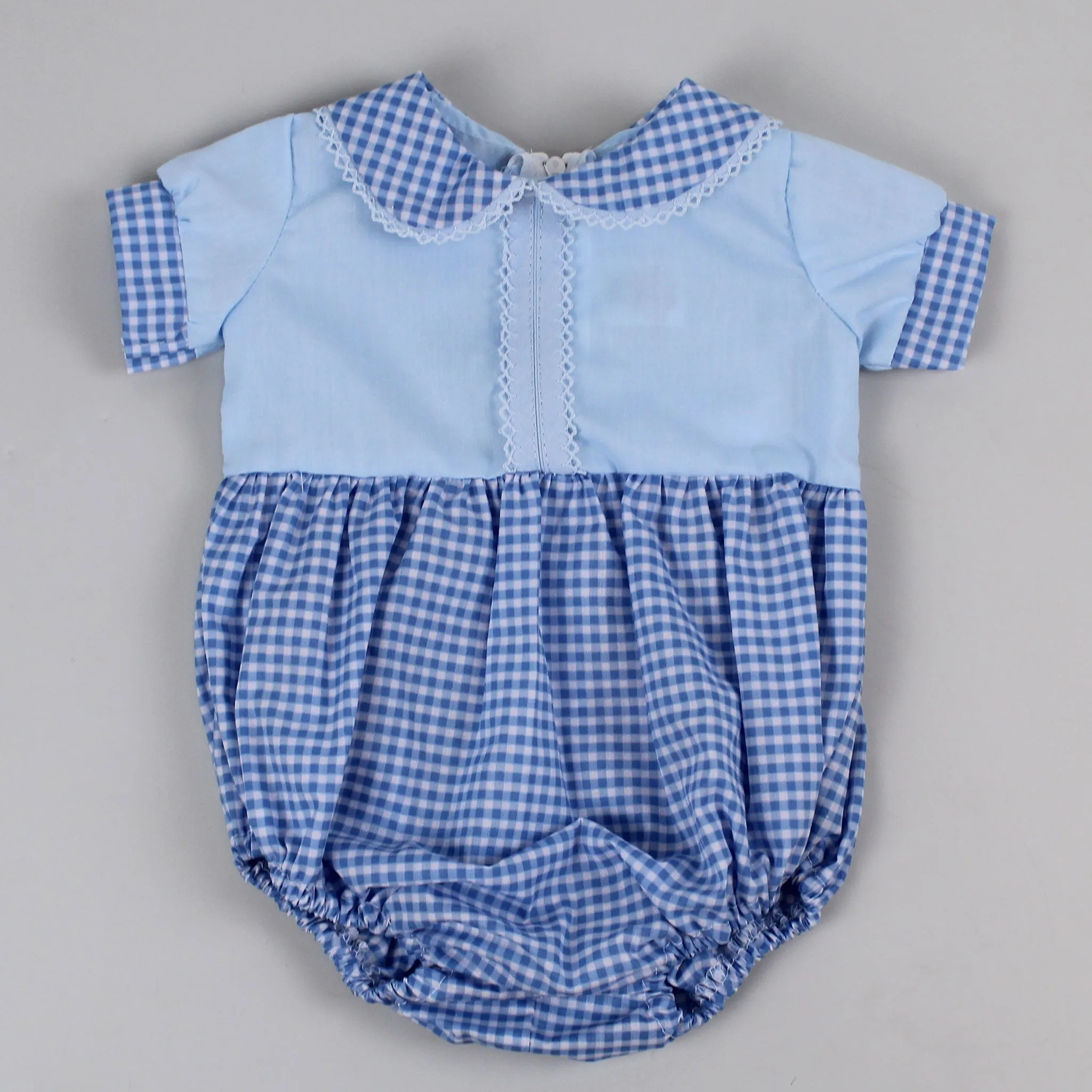 Baby Boys Blue Gingham Summer Romper