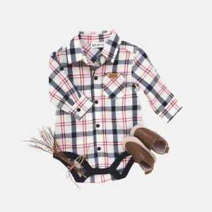 Baby Boys Dress Shirt Romper | Plaid