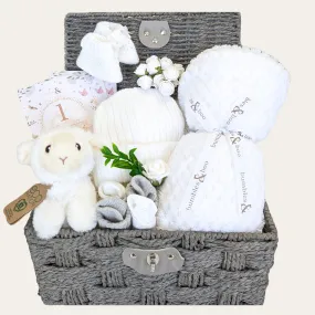 Baby Gift Basket Hamper, Whispers Of The Meadow, Little Lamb