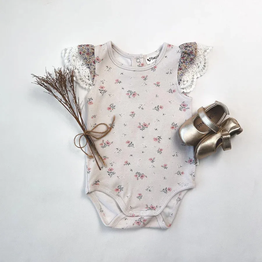 Baby Girls Knit Romper | Vintage Daisies