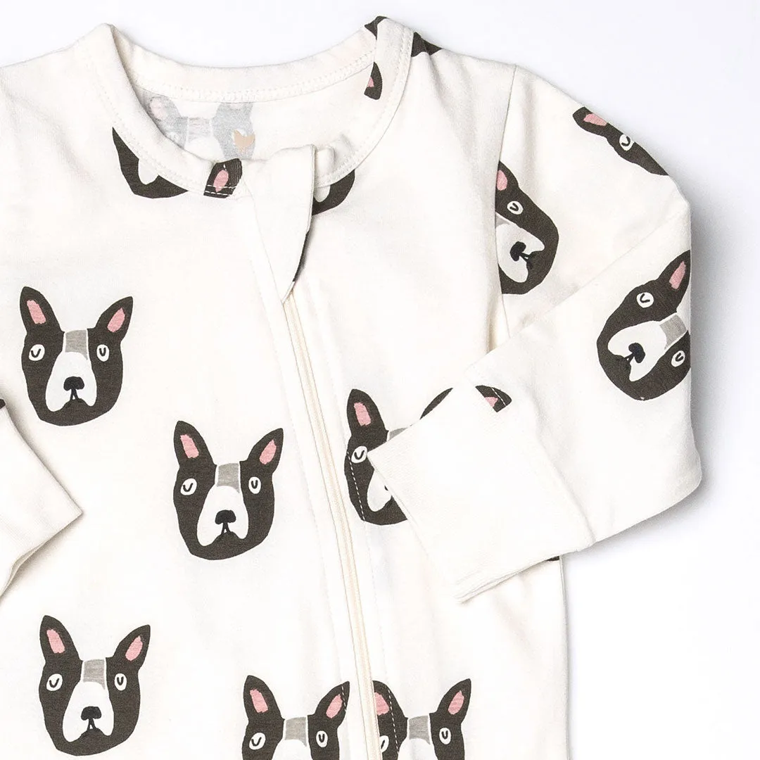 Baby Organic Romper- Boston Terrier