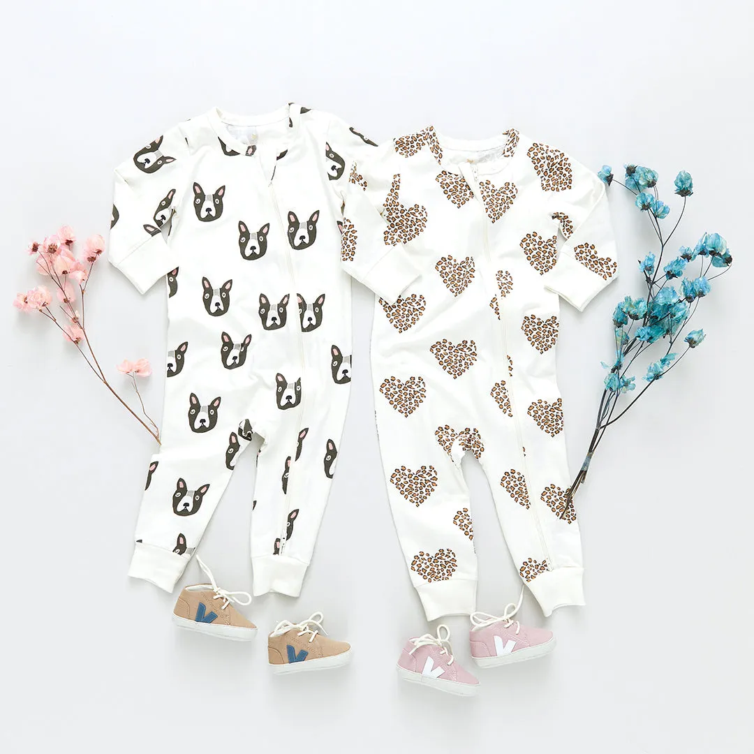 Baby Organic Romper- Boston Terrier