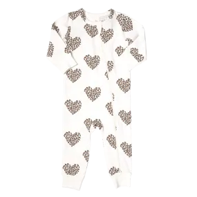 Baby Organic Romper - Leopard Heart