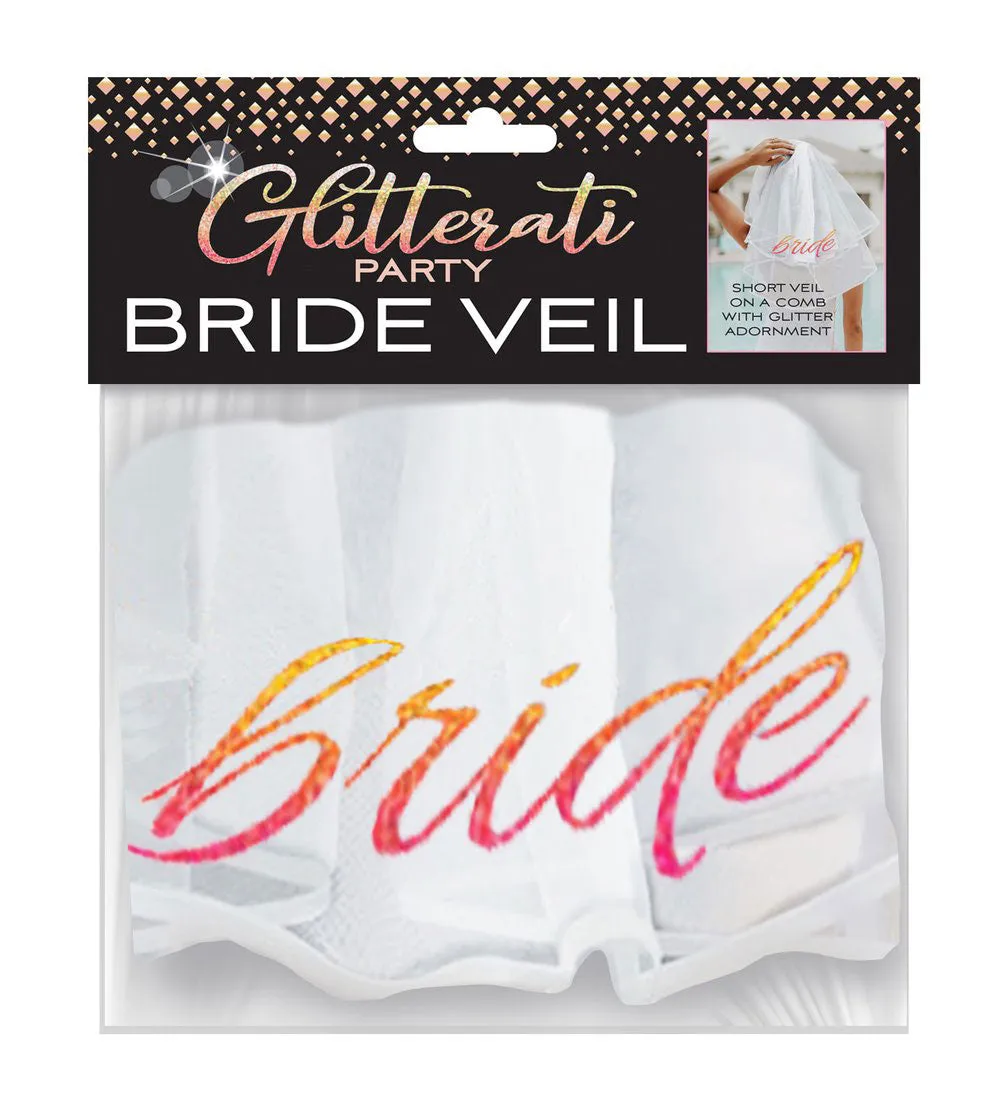 Bachelorette Party Glitterati Bride Veil - White