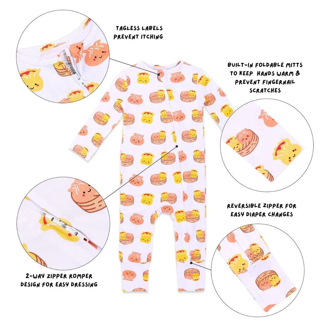 Bamboo Convertible Zip Romper - Dim Sum *VFFP SAMPLES: 3-6M, 12-18M*