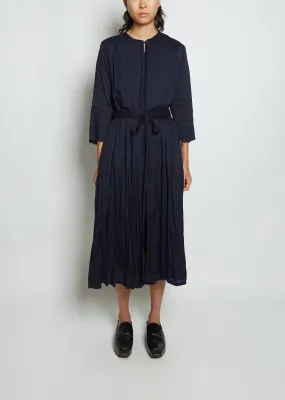 Belted Long Sleeve Voile Dress