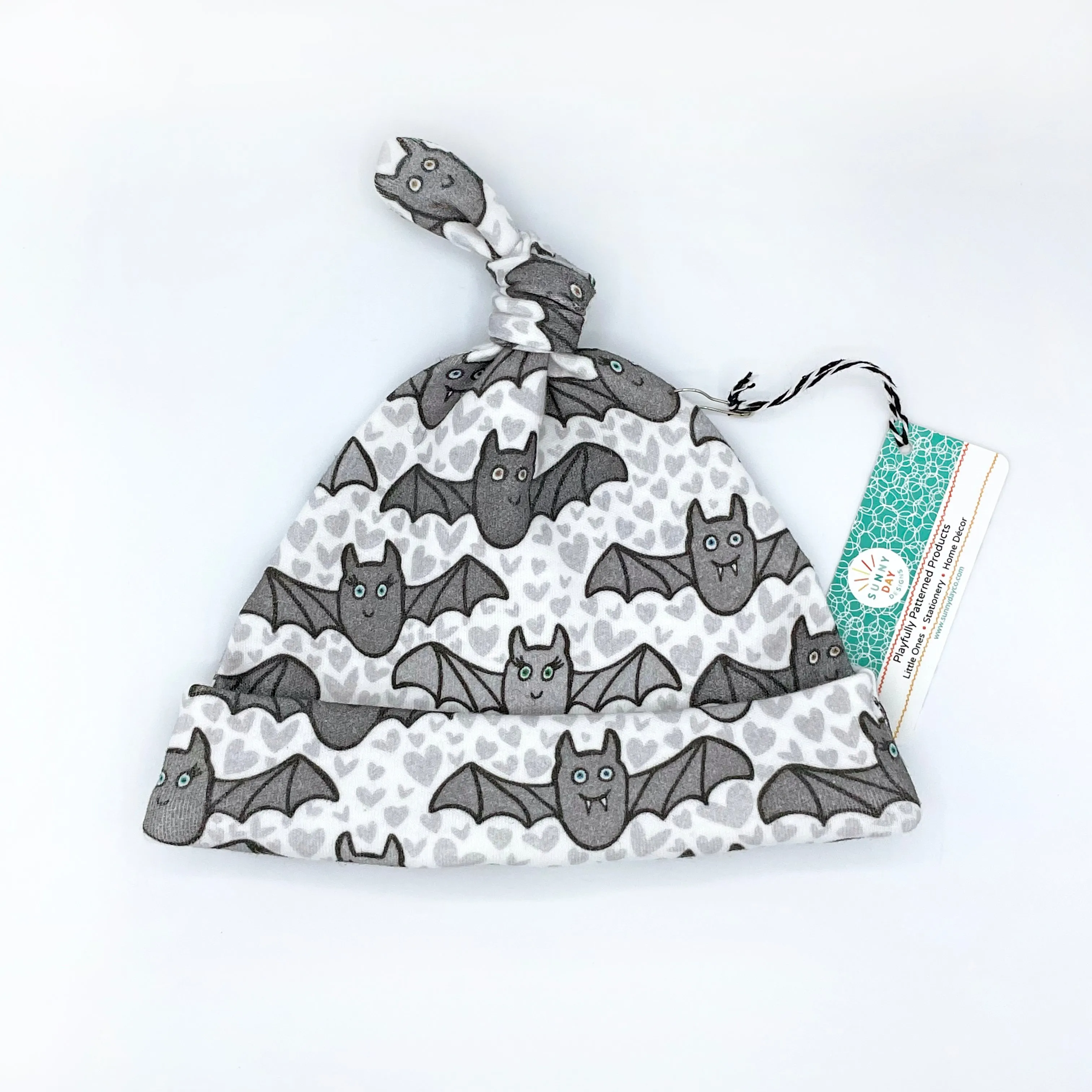 Benevolent Bats Organic Cotton Baby Hat (0-3M)