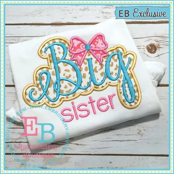 Big Sister Bow Applique