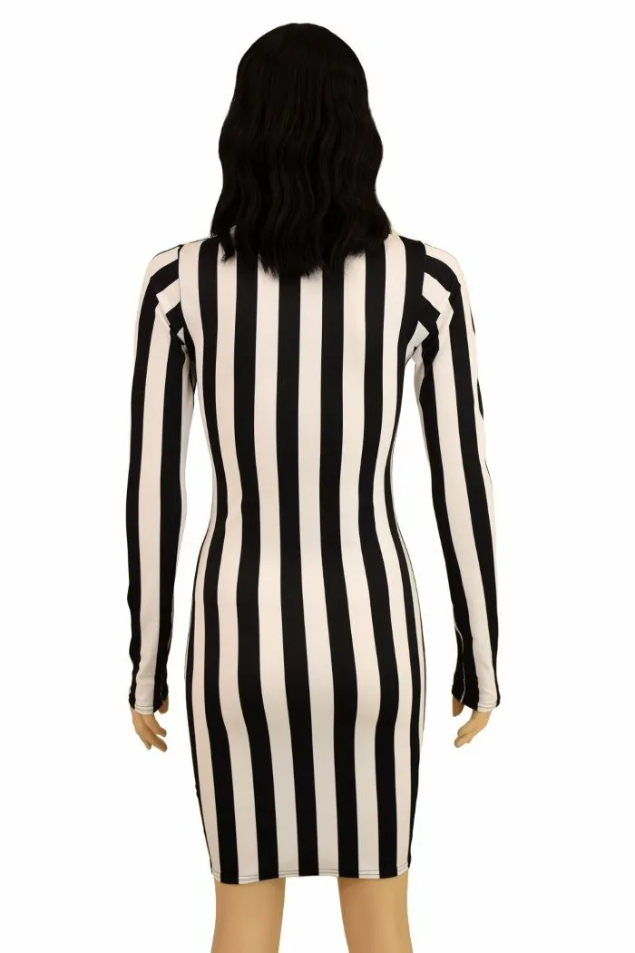 Black & White Stripe Long Sleeve Dress