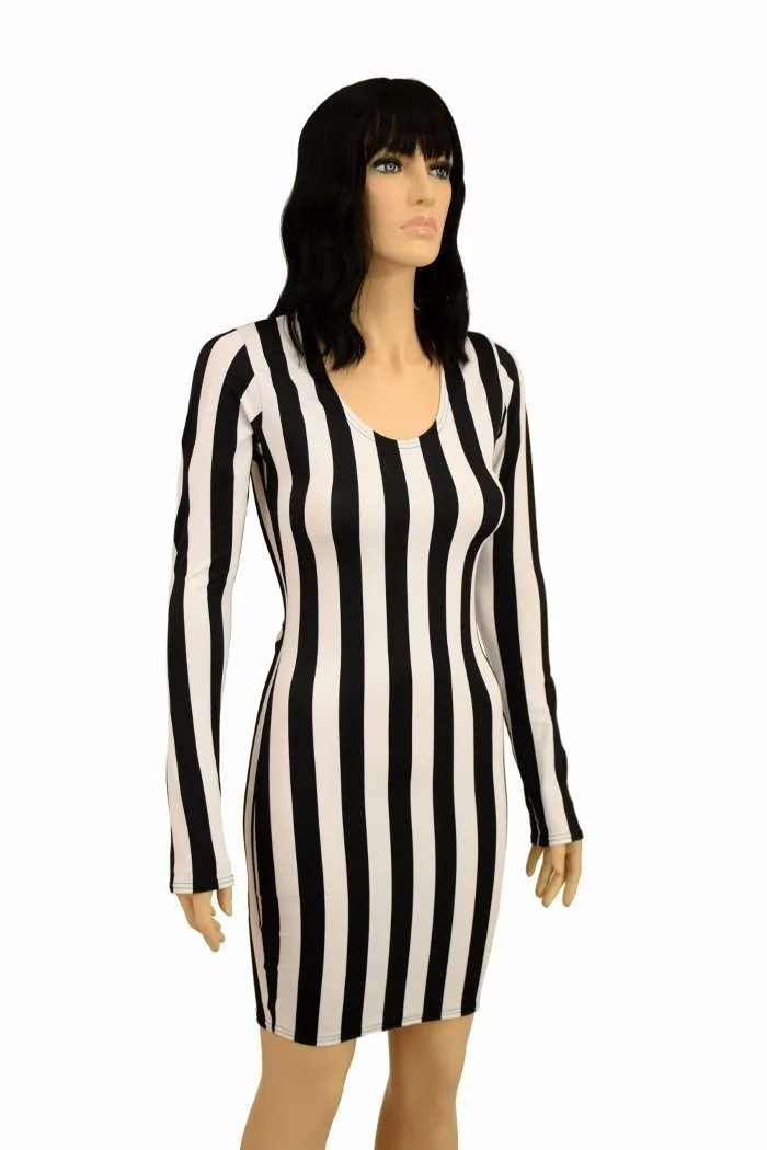 Black & White Stripe Long Sleeve Dress