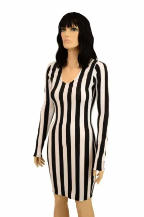 Black & White Stripe Long Sleeve Dress