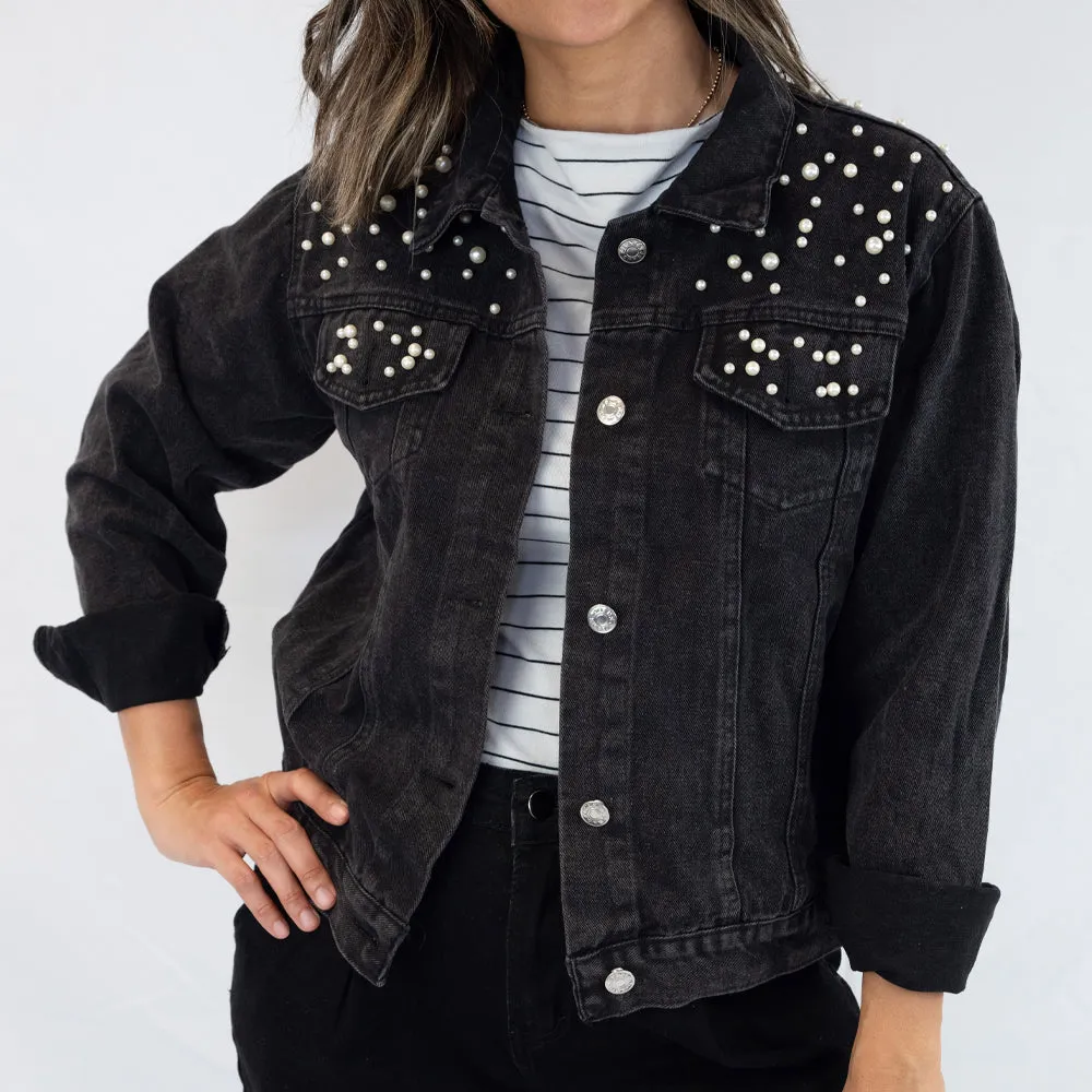 (Black Pearl) Wifey Style  Denim Jacket