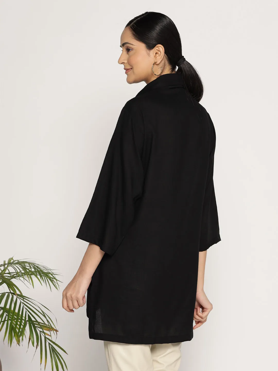 Black Rayon ShirtTop - Fleurant