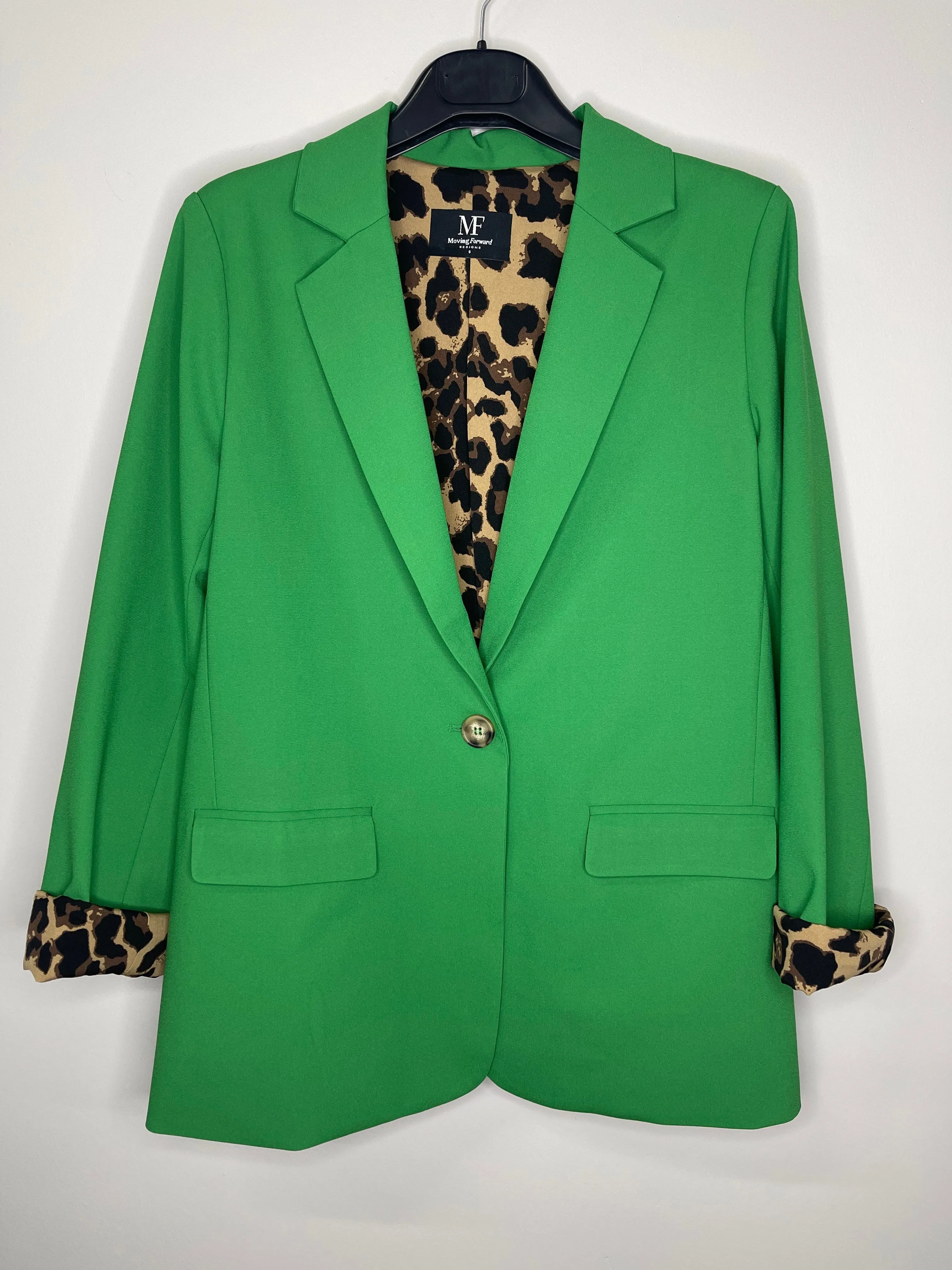 Blazer, Leopard Lined Green, Gold Queen Bee