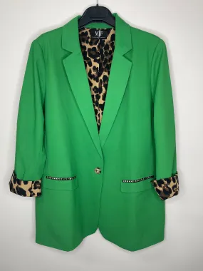 Blazer, Leopard Lined Green, Tiger Face