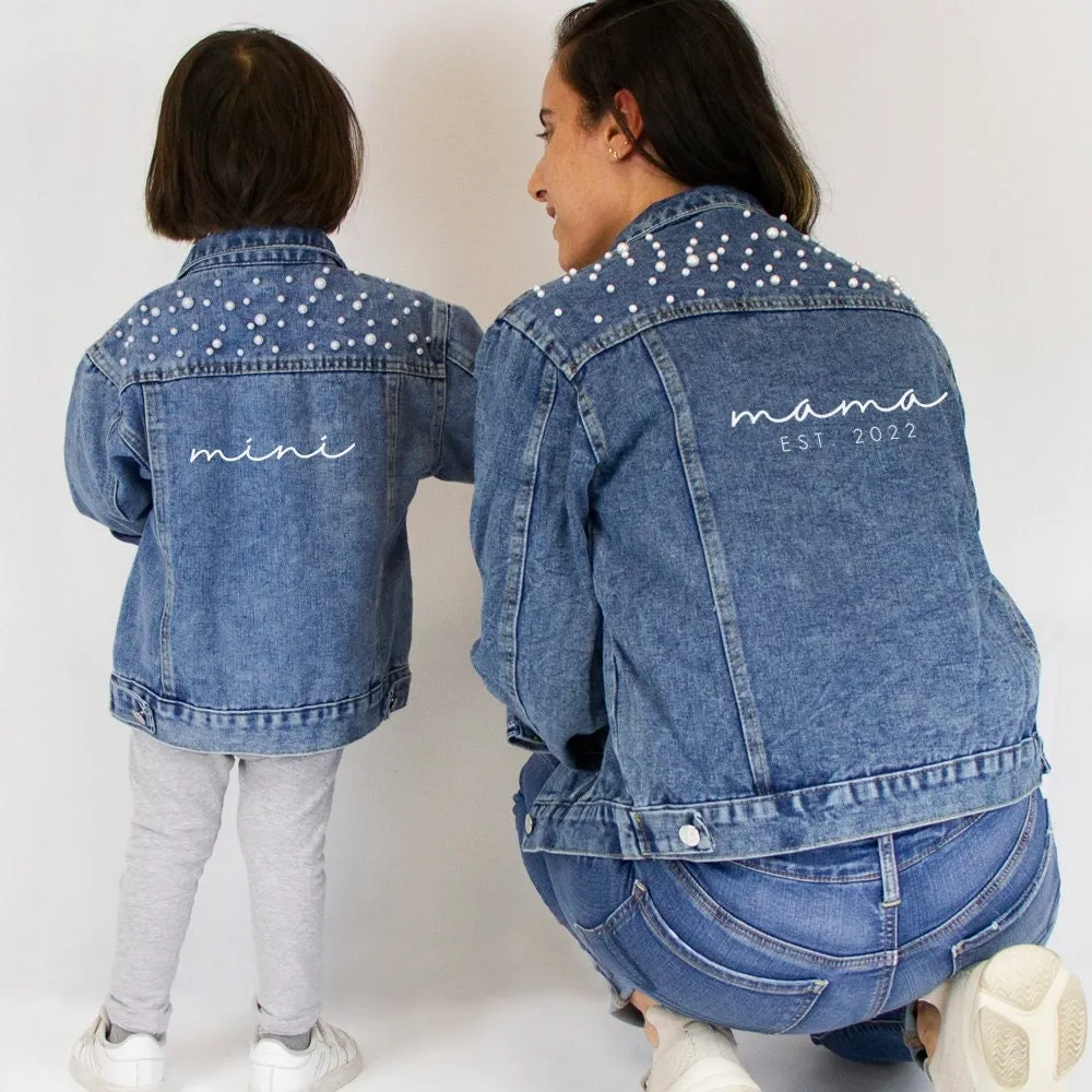 (Blue Pearl) Mama and Mini Jean Jacket