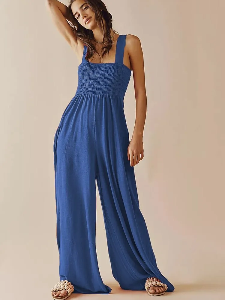 Boho Sleeveless Loose Wide Leg Romper Jumpsuit