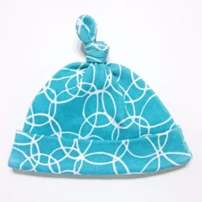 Bountiful Bubbles Turquoise Baby Hat (0-3M) - Organic Cotton