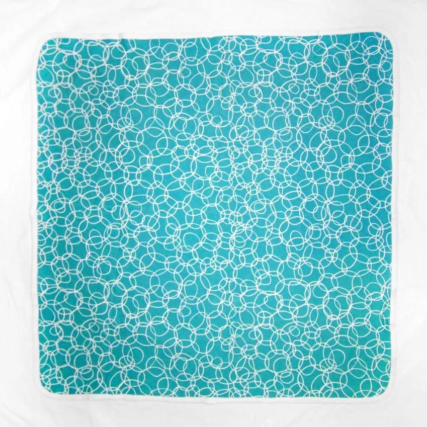 Bountiful Bubbles Turquoise Baby Receiving Blanket - Organic Cotton