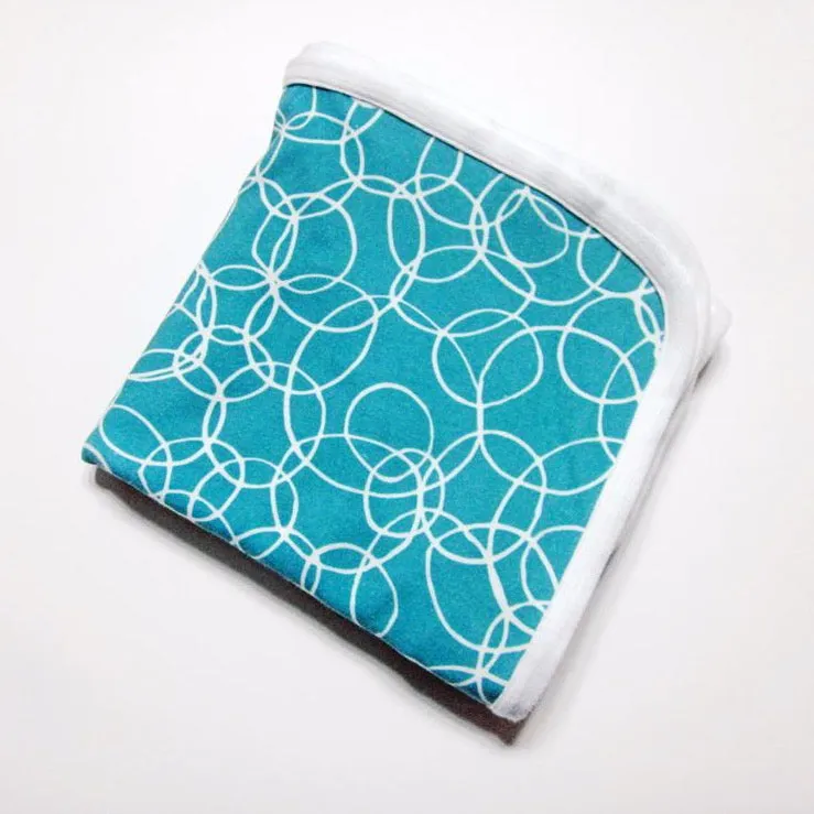 Bountiful Bubbles Turquoise Baby Receiving Blanket - Organic Cotton