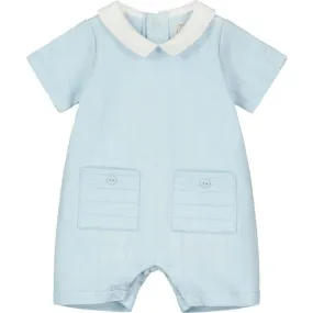 Boys Pale Blue Knitted Romper