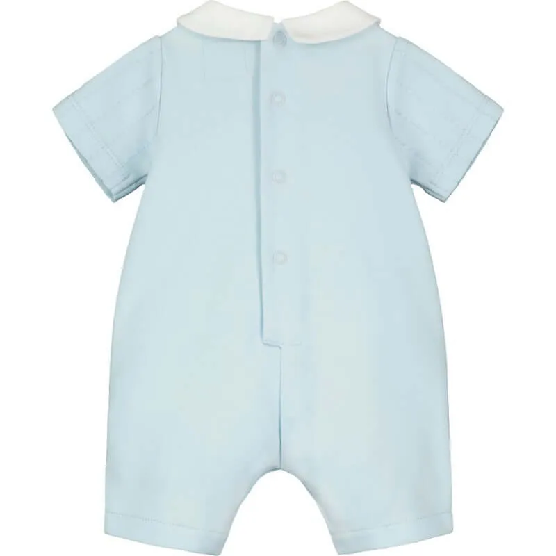 Boys Pale Blue Knitted Romper