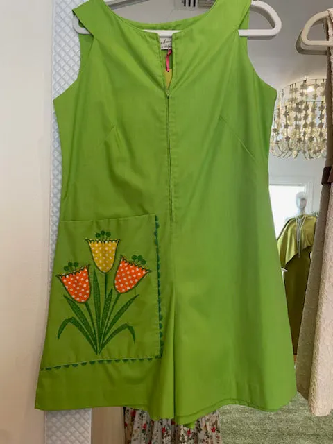 Bright Green Sleeveless Romper by Lisanne