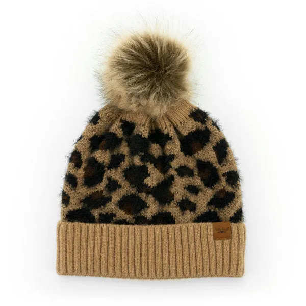 Britt's Knits Snow Leopard Pom Hat