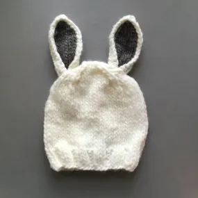 Bunny Hat, White/Grey