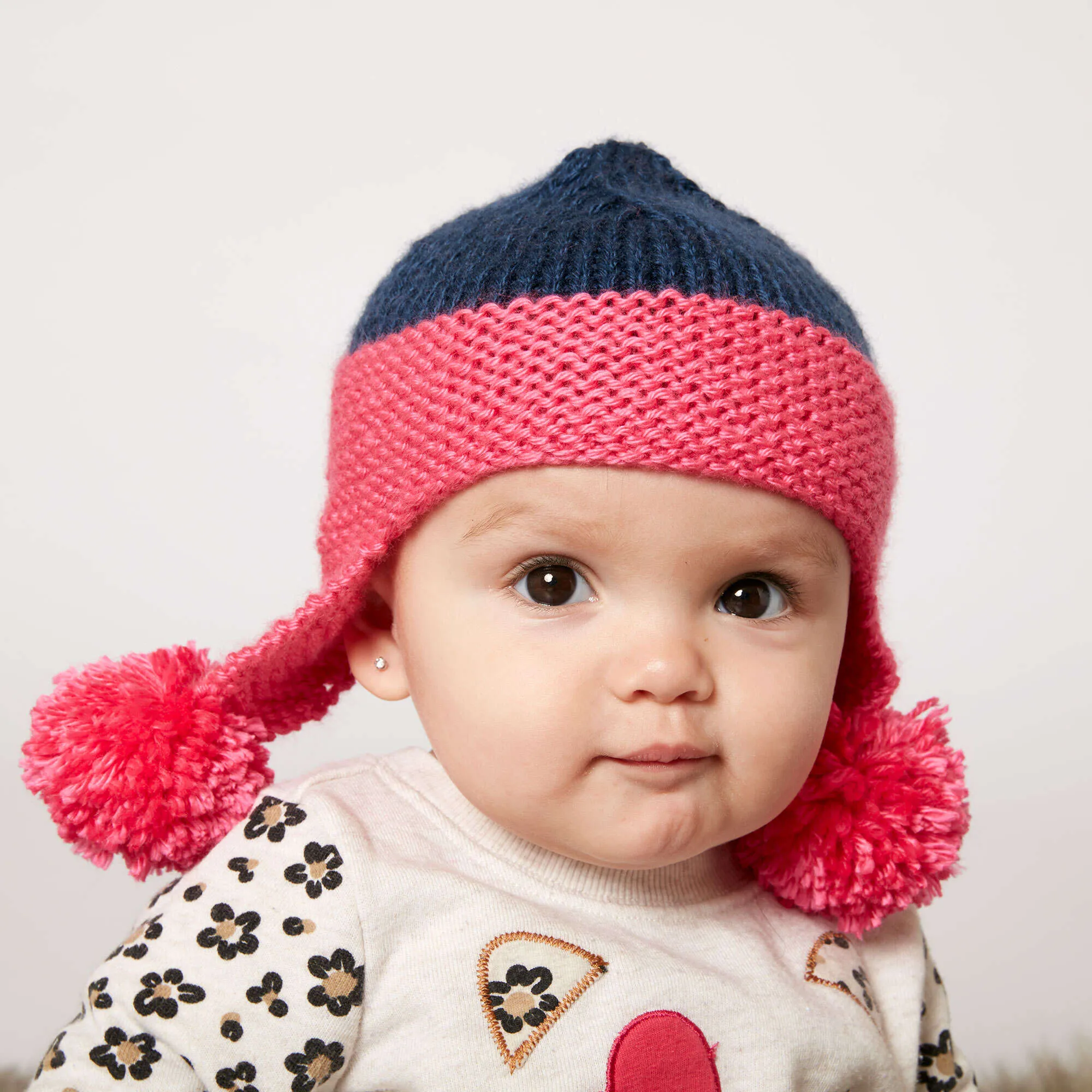 Caron Knit Baby Earflap Hat