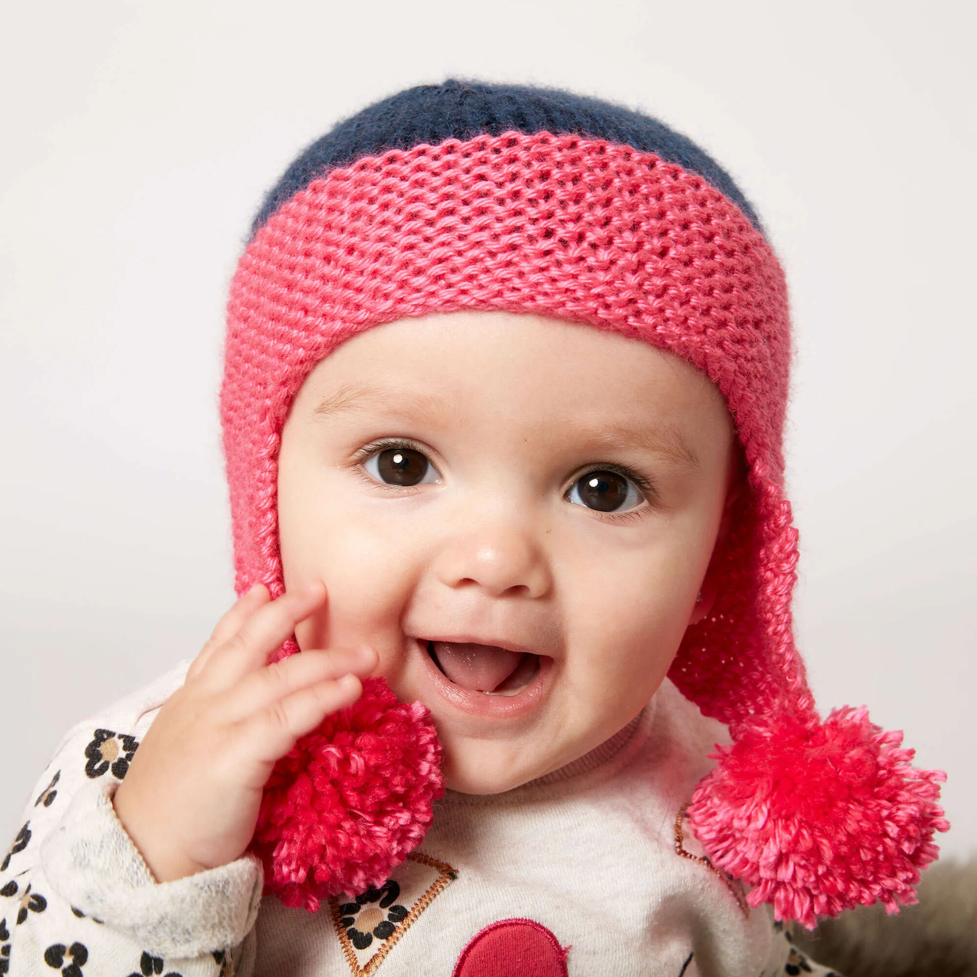 Caron Knit Baby Earflap Hat