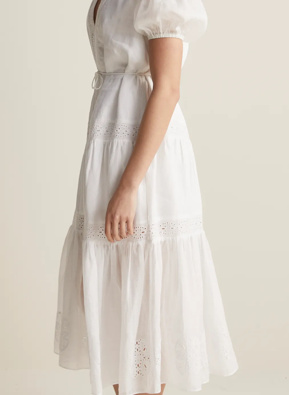 Cecile Linen Midi Dress | Optical White