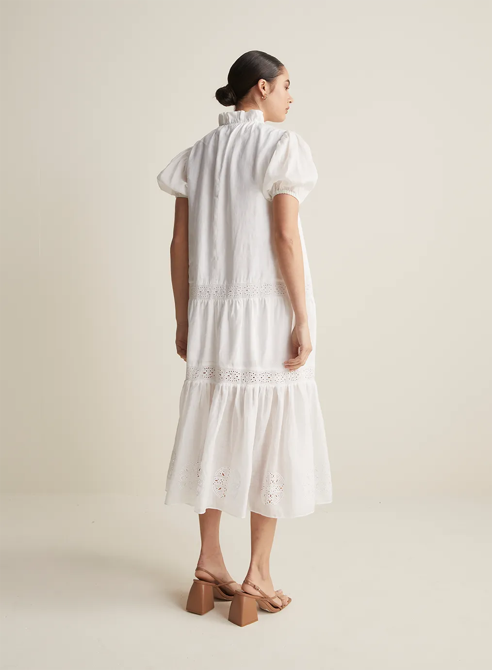 Cecile Linen Midi Dress | Optical White