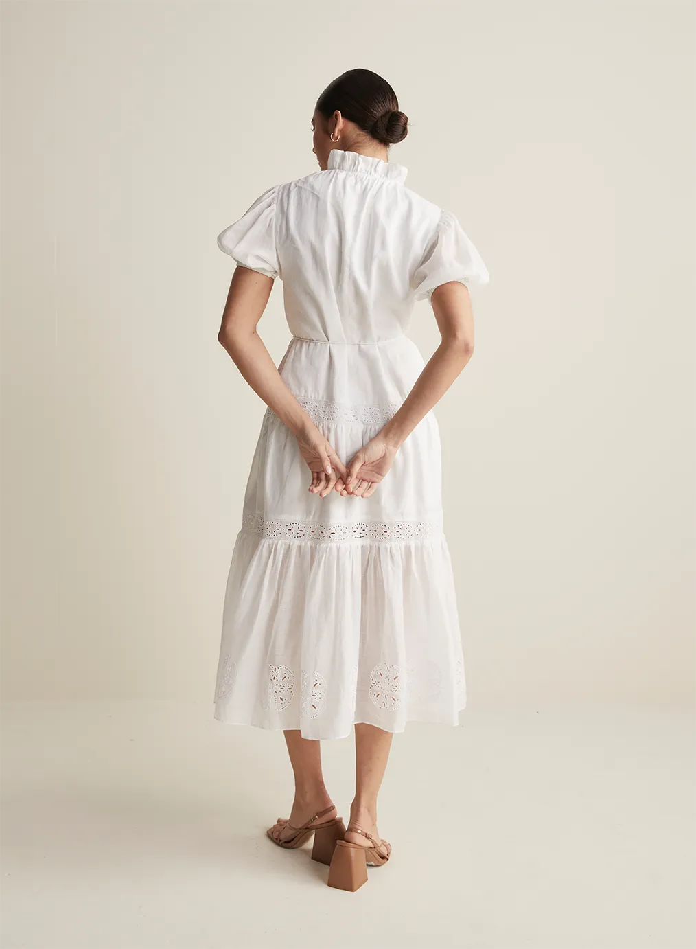 Cecile Linen Midi Dress | Optical White