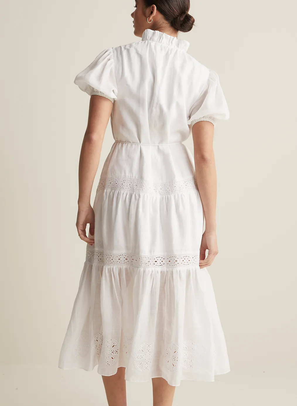 Cecile Linen Midi Dress | Optical White