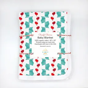 Cheerful Cherries Baby Receiving Blanket - Organic Cotton