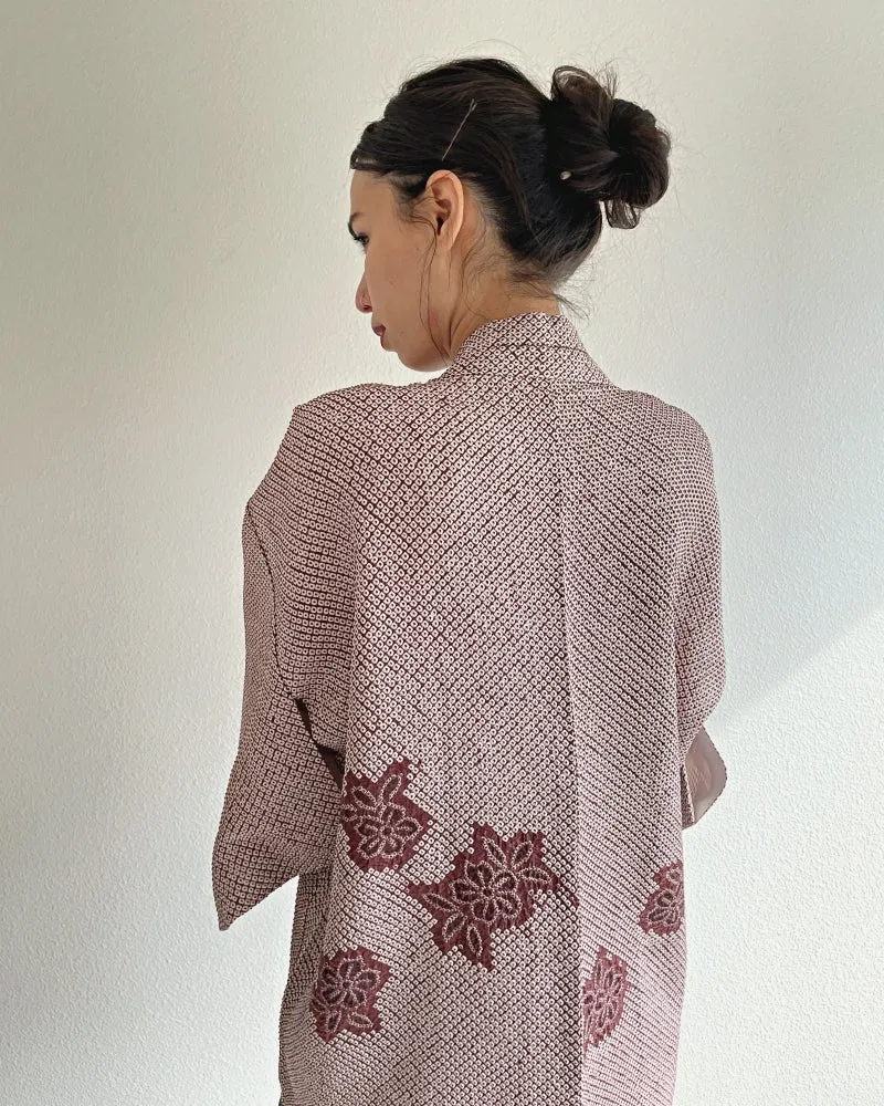 Cherry Blossom Shibori Haori Kimono Jacket